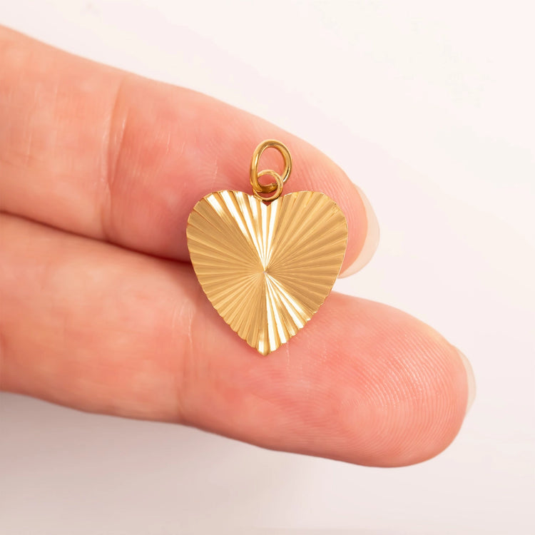 Handwriting Heart Necklace – Sunburst Charm