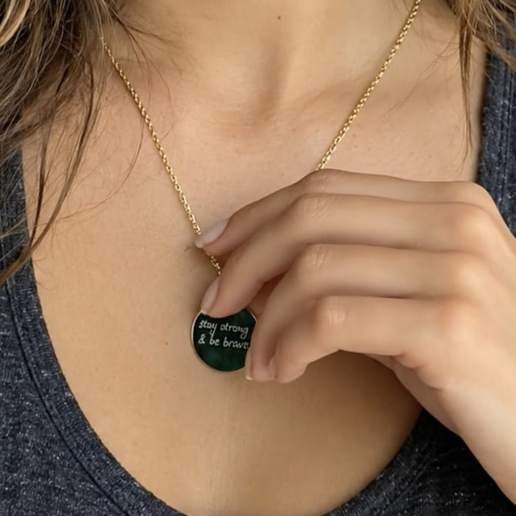 Personalised handwriting necklace worn around the neck video