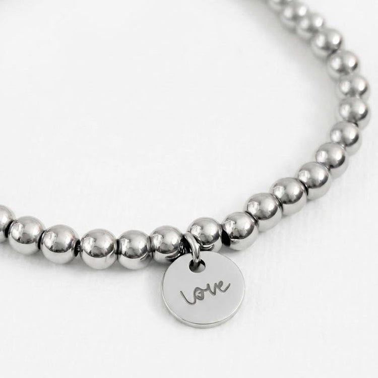 Personalised bracelet with engraved handwriting in silver