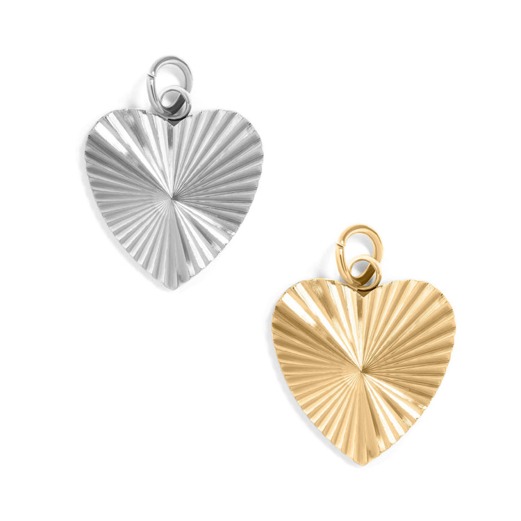 Heart pendant necklace sunburst