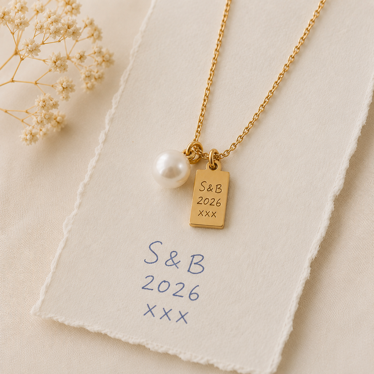 Personalised jewellery with handwriting of two names