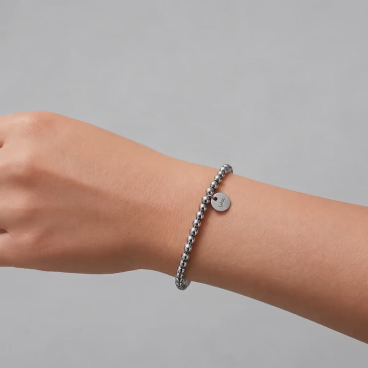 Engraved bracelet silver