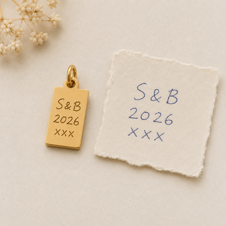 engraved pendant with name of partner